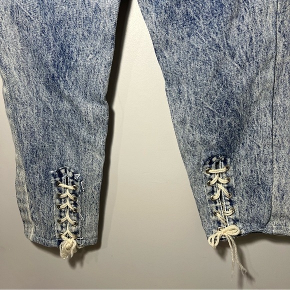 Vintage 80s Acid Wash High Waist Tapered Mom Jeans Grunge Indie Hipster Retro 26 - Picture 5 of 9
